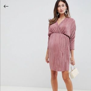 ASOS design maternity batwing mini plisse dress
